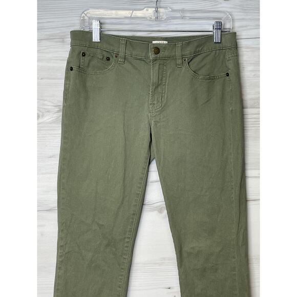 J Crew Jeans Womens 27 Olive Green Stretch Skinny Pants E6687 Mid Rise Casual - Picture 2 of 16